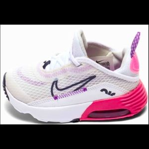 Nike Air max 2090 girls——-Cu2093-003 White Pink Black Lace up Sneaker